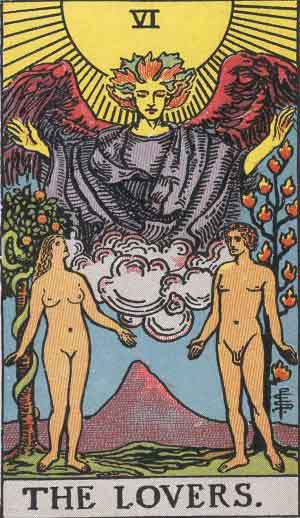 lovers tarot, rider waite