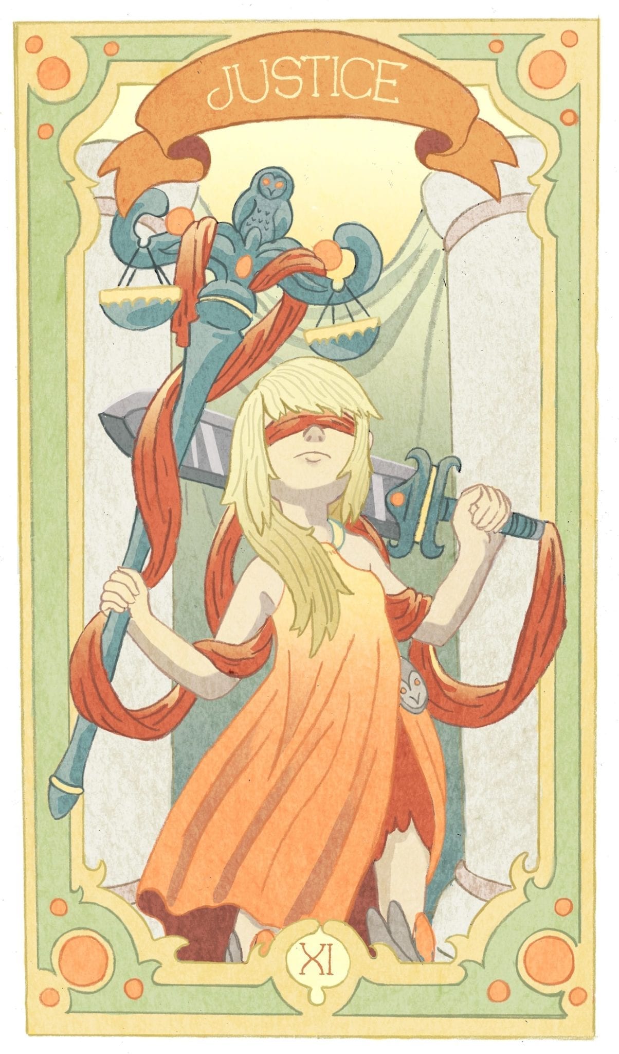 justice tarot illustration