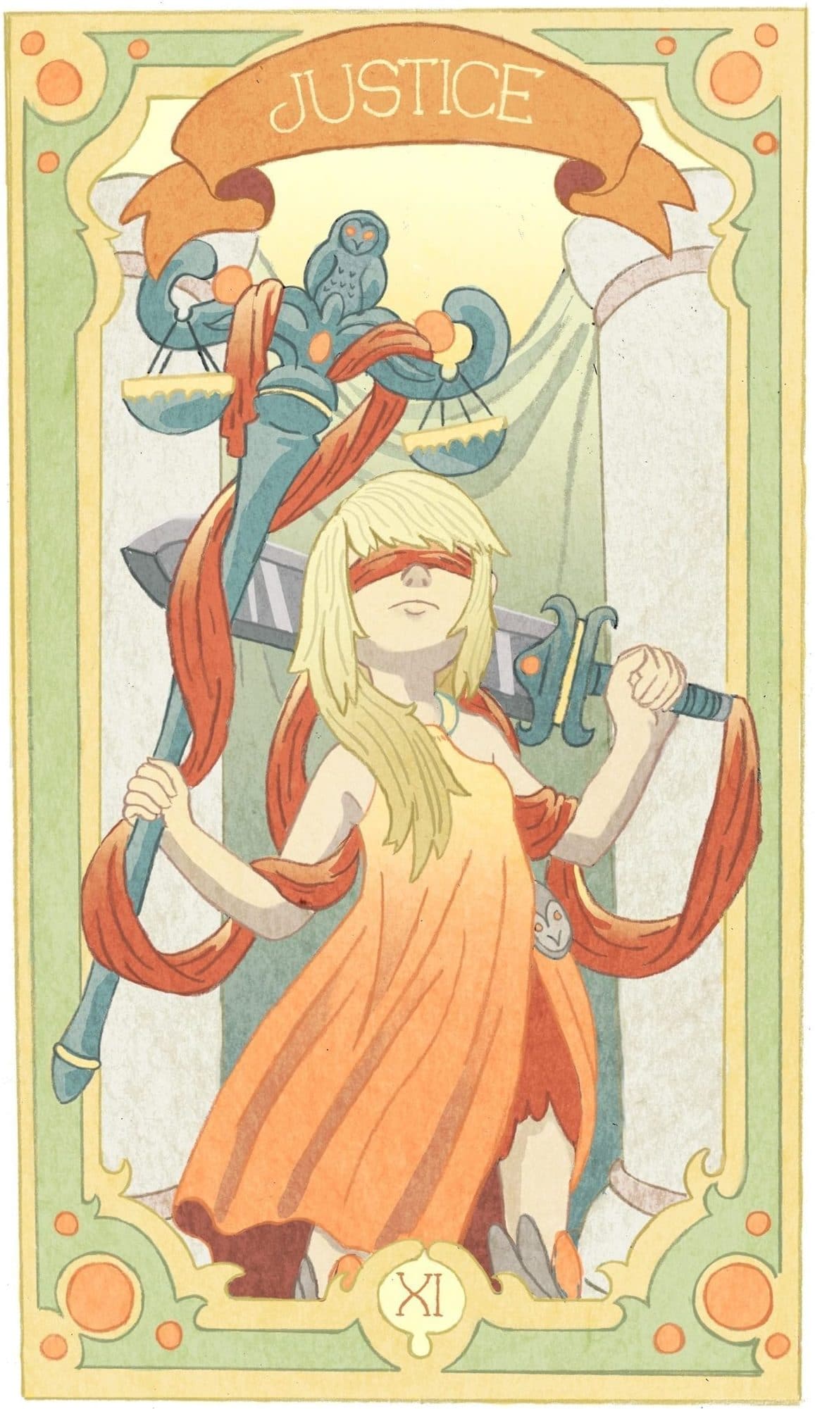 justice tarot illustration