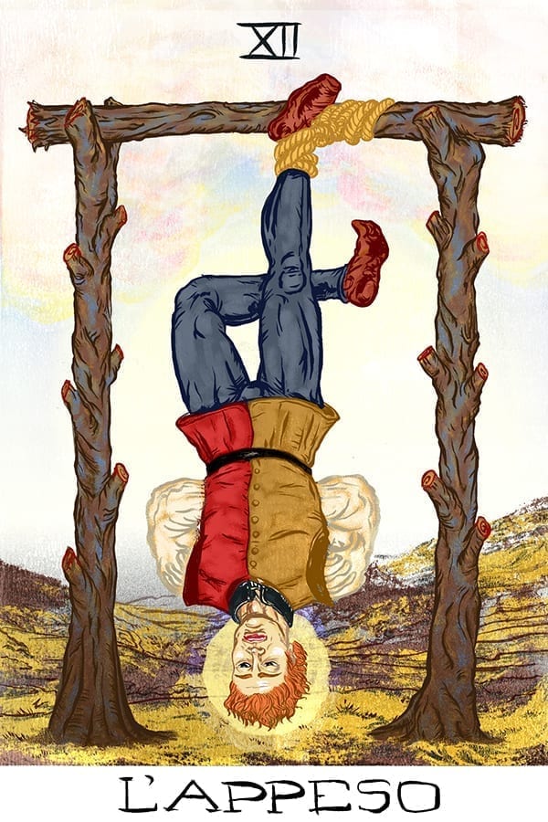 hanged man card illustration
