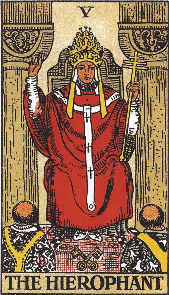 the hierophant rider-waite card