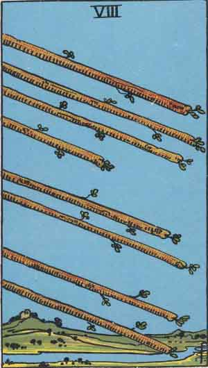 eight of wands, rider-waite