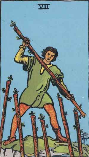 seven of wands, rider-waite