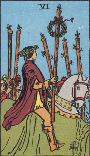 six of wands, rider-waite