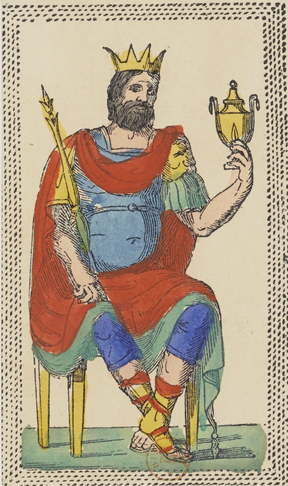 Minchiate card deck, king of cups