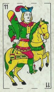 Spanish Bastos Knight of Wands