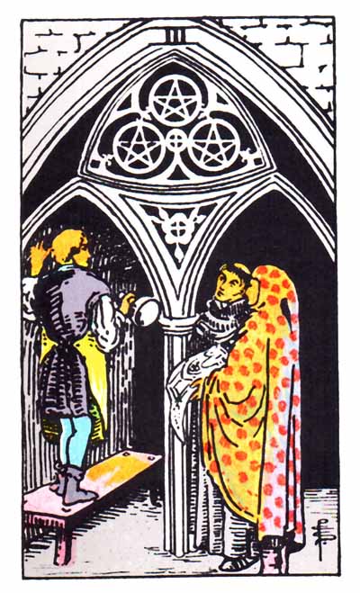 three of pentacles rider-waite