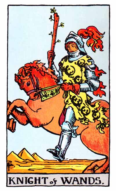 rider-waite for the knight of wands