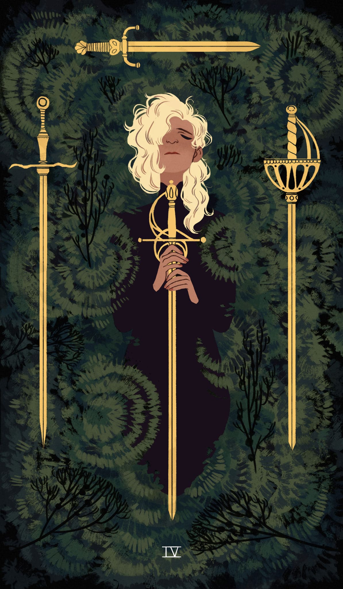 four of swords illustration