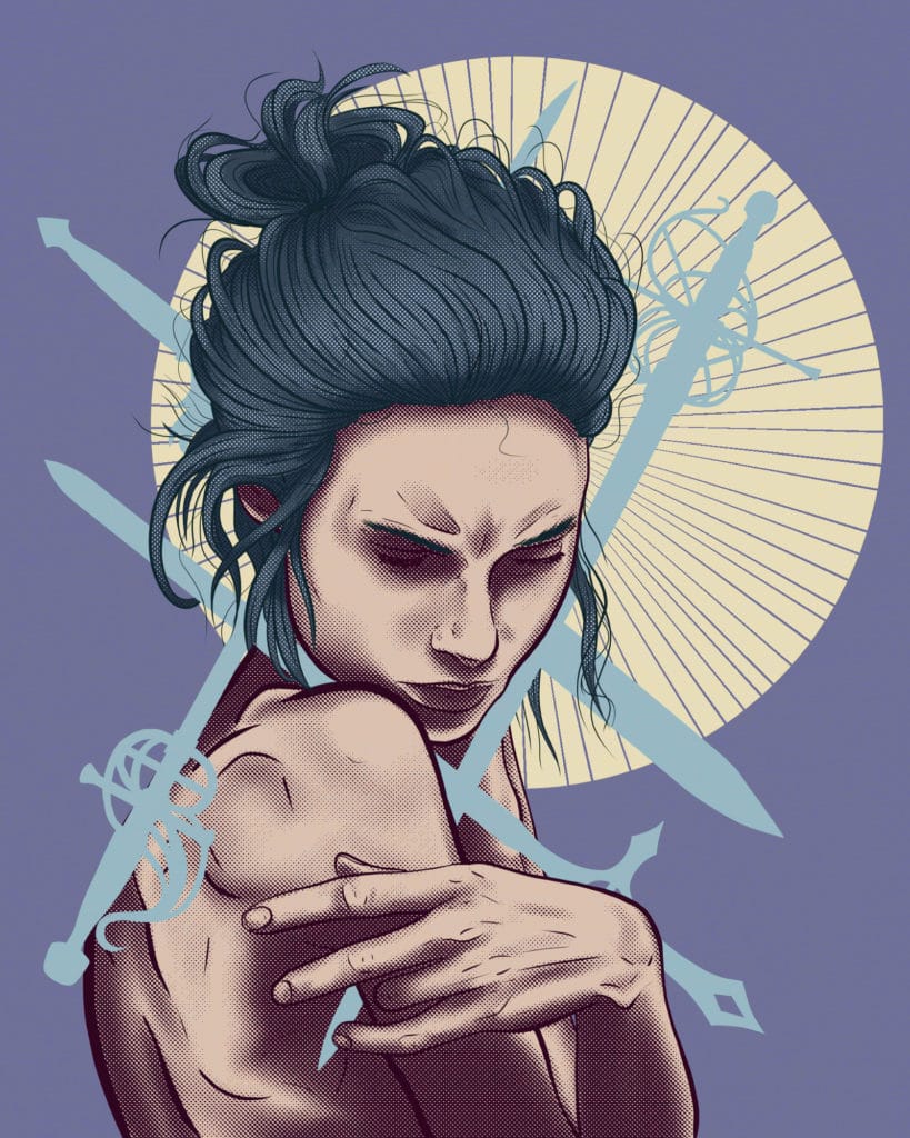 four of swords illustration