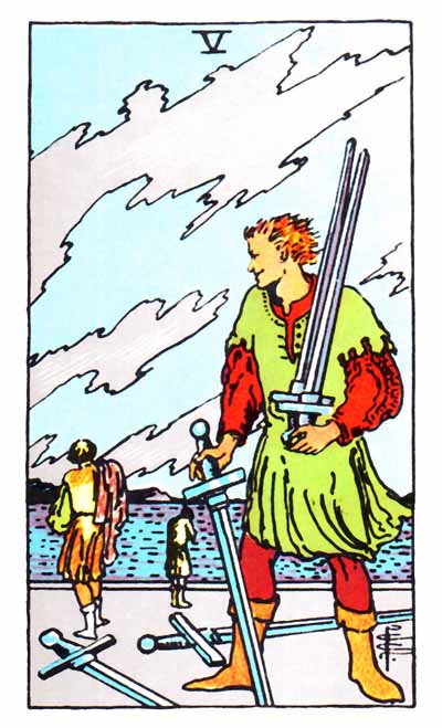 five of swords rider waite card