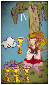 four of cups illustration