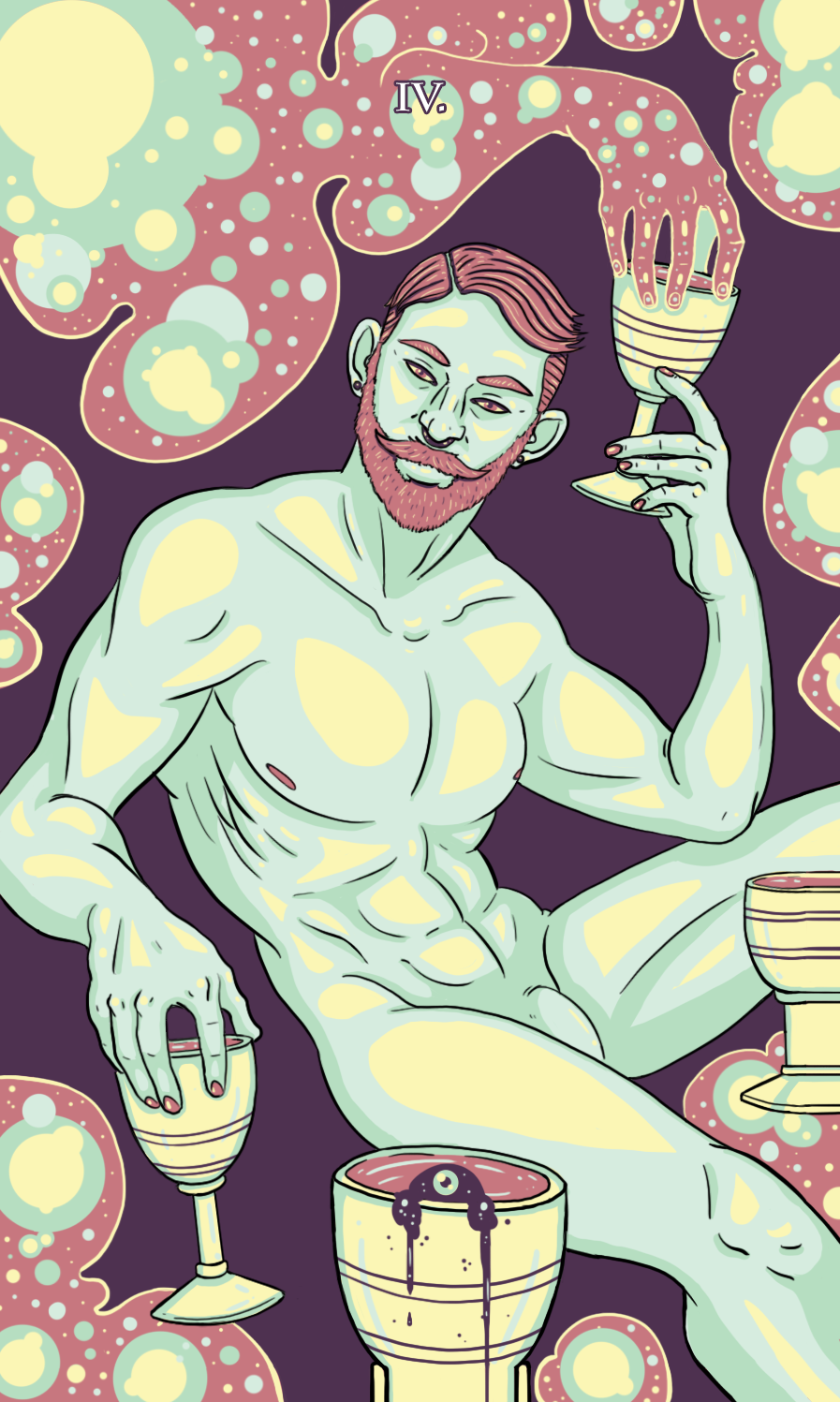 four of cups illustration