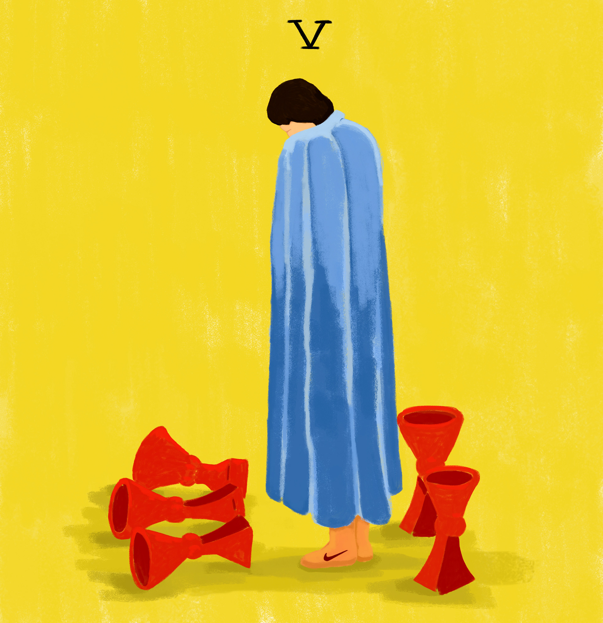 five cups tarot illustration