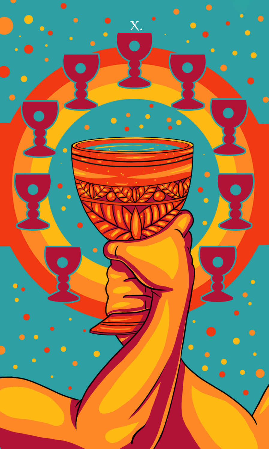 ten of cups illustration