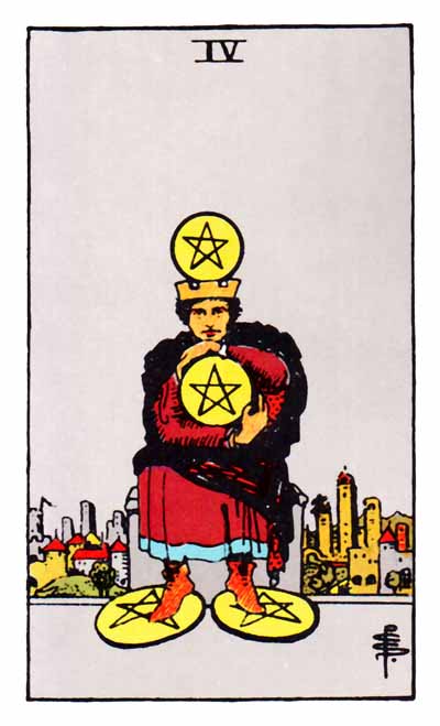 four of pentacles rider-waite