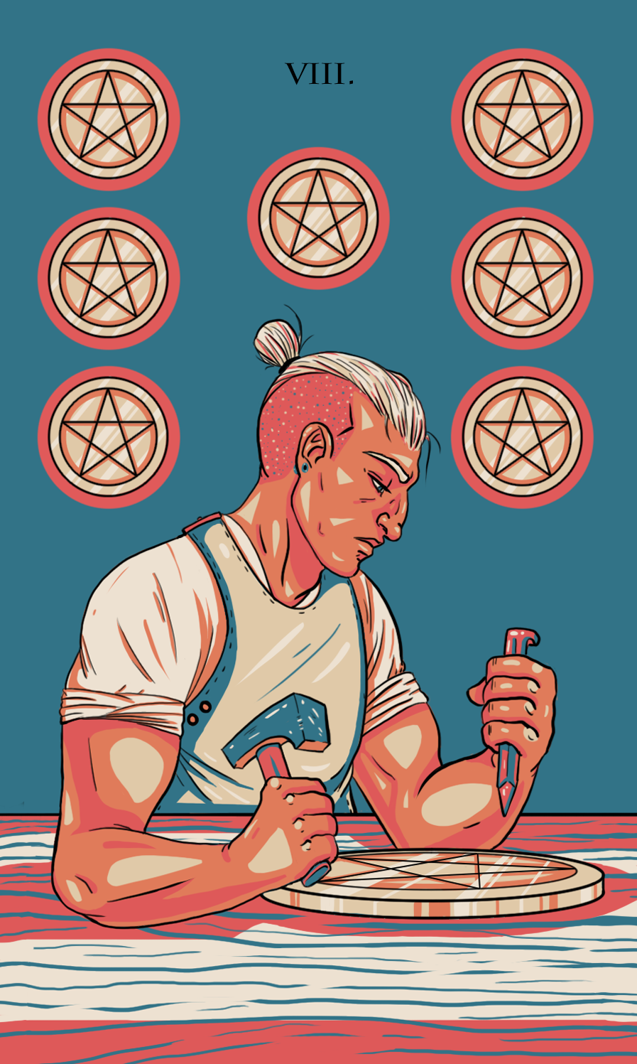 Eight of Pentacles illustration