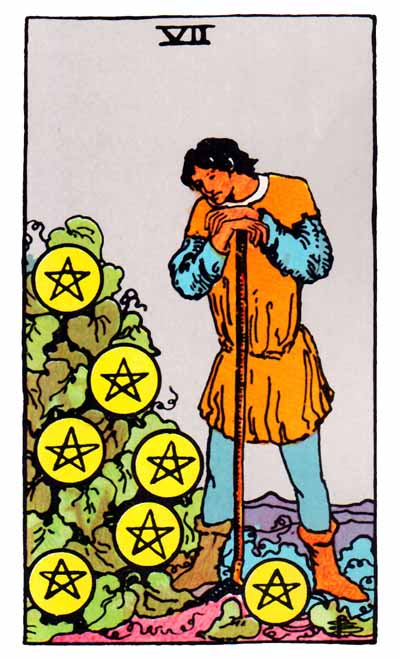 seven of pentacles rider-waite